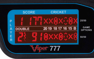 Cricket Display Area - Viper 777 Electronic Dartboard